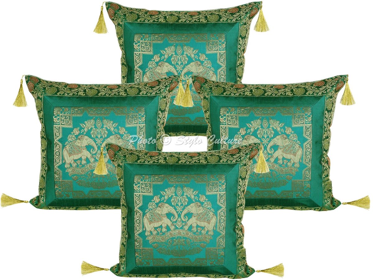 Omgoods - Set van 4 Decoratieve Kussenslopen met Jacquard Weave