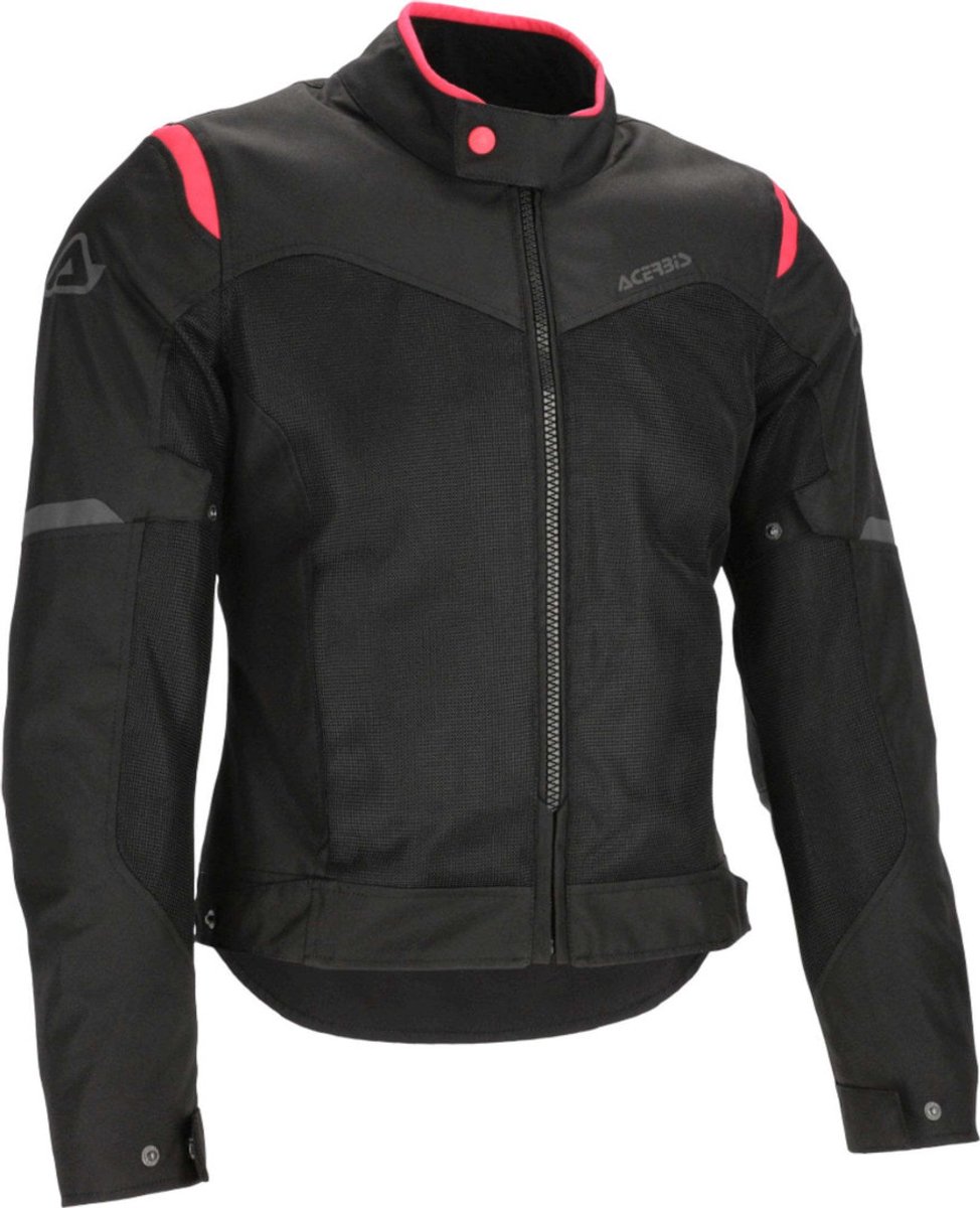 Acerbis Ramsey Vent 2.0 Mesh Dames Zwart Roze Textiele Motorjas - Jas