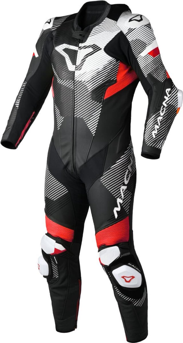 Macna Ignite geperforeerd eendelig motorfiets lederen pak -