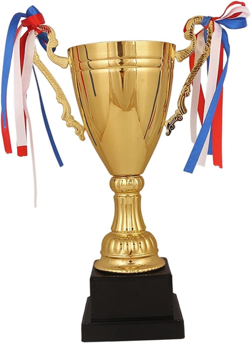 Trofee Beker - Winnaarsbeker Prijs - Competitie Prijsuitreiking - Met Metalen Basis - 33.5 cm - Goud