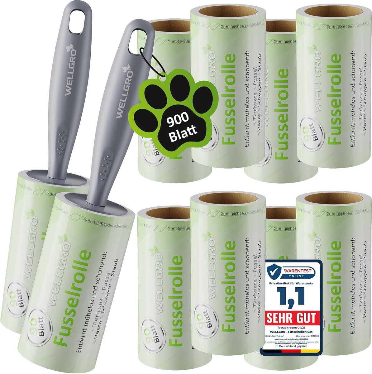 Pluisroller Set - 10 Rollen (900 vellen) - 2 Dispensers - Ergonomisch - Voor kleding, meubels en dierenhaar