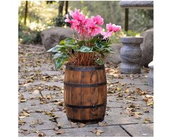 Houten Bloempot - Plantenbak Houten Vaas - Planten Decoreren - Vintage Ton Design - 20x20x30 cm - Bruin