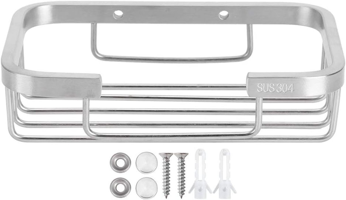 Wandzeepdispenser van roestvrij staal voor badkamer, keuken en balkon - 150 x 95 x 40 mm, duurzaam, modern ontwerp, eenvoudig te monteren, snel afvoeren van water
