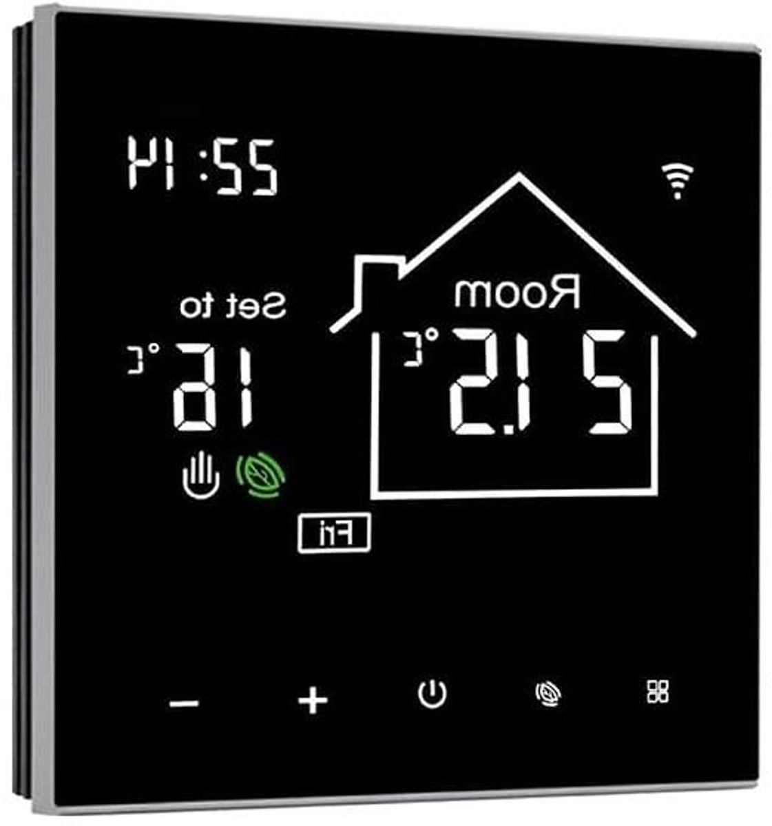 Digitale Thermostaat - Slimme Thermostaat Verwarmingsregelaar - Comfort Verwarmingsregeling - Touchscreen Display - 60 mm Installatieafstand - Zwart