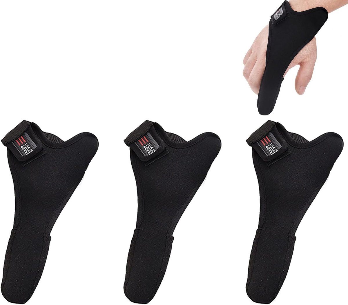 SnelShoppen - 3-delige Vissershandschoenen met Elastische Band, Vingerbeschermer voor Buiten, Antislip, Nylon, Bescherming voor Indexvinger, Ideaal vo