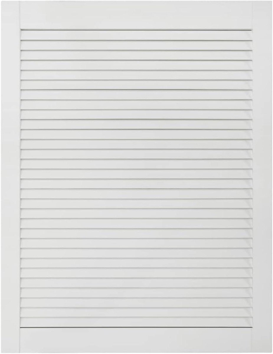 Lamellen Deur - Houten Kastdeur - Ventilatie Verbeteren - Handgemaakt Massief Grenen - 69x49cm - Wit