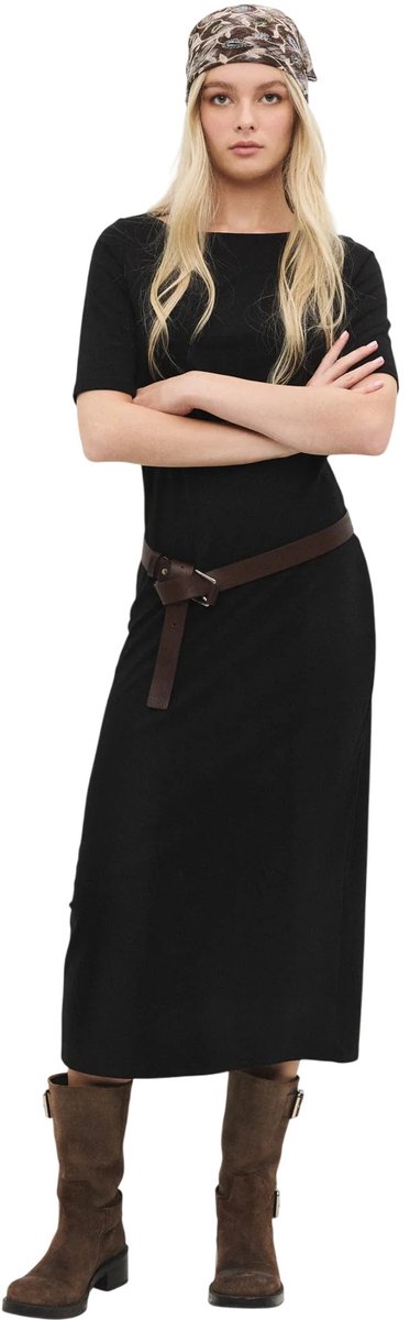 robe longue à manches courtes