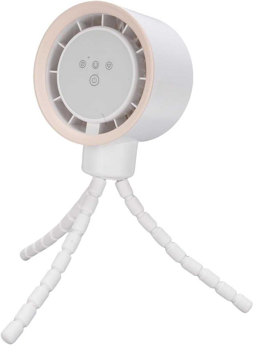 Kinderwagen Ventilator - Baby Ventilator Clip-on - Baby Koel Houden - 360 Graden Oscillatie - 4000mAh Batterij - Wit