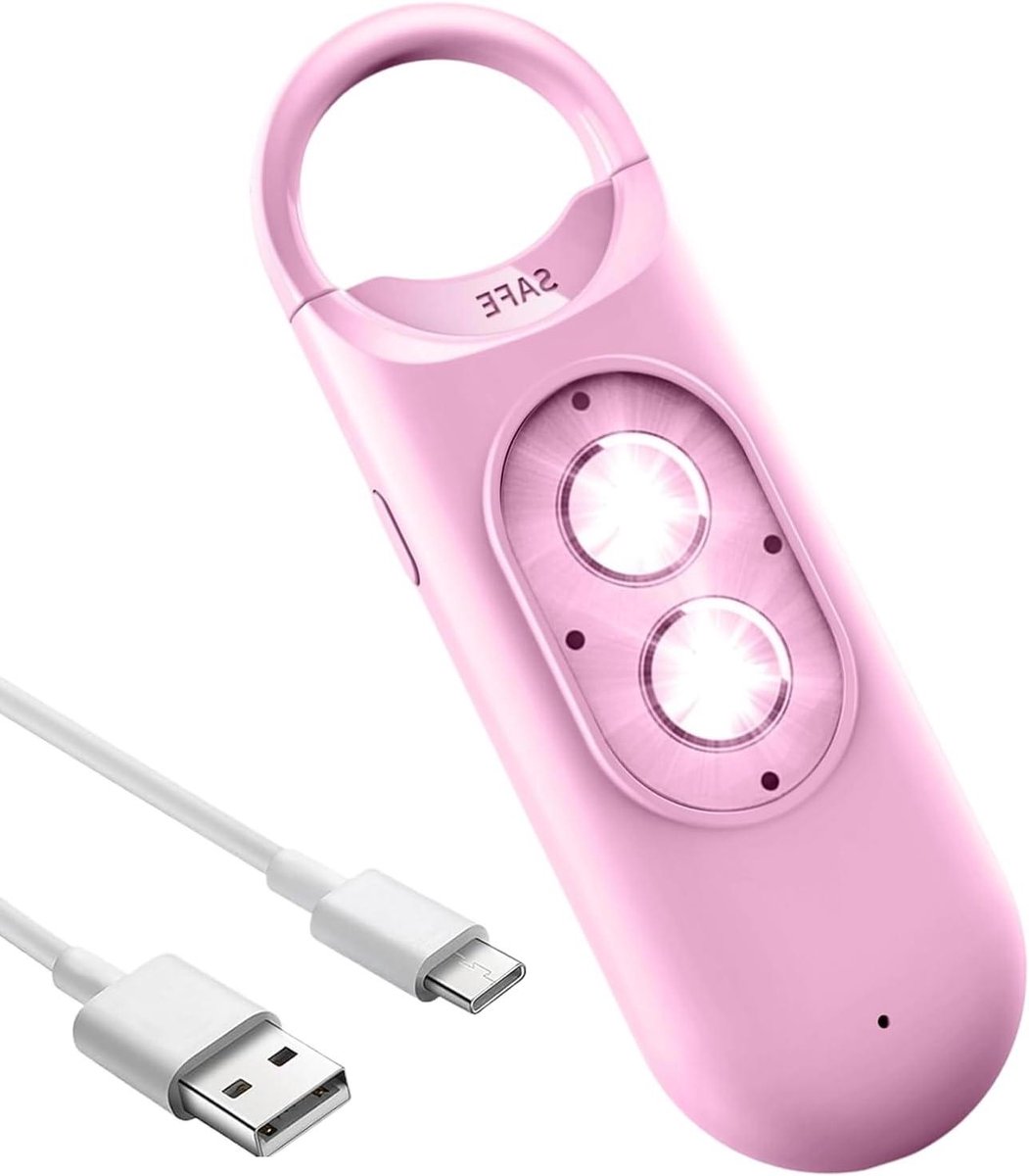 Persoonlijk Alarm - Draagbare Sirene - Persoonlijke Veiligheid - 130dB Geluid - 10.6 x 4.4 x 2.8 cm - Roze