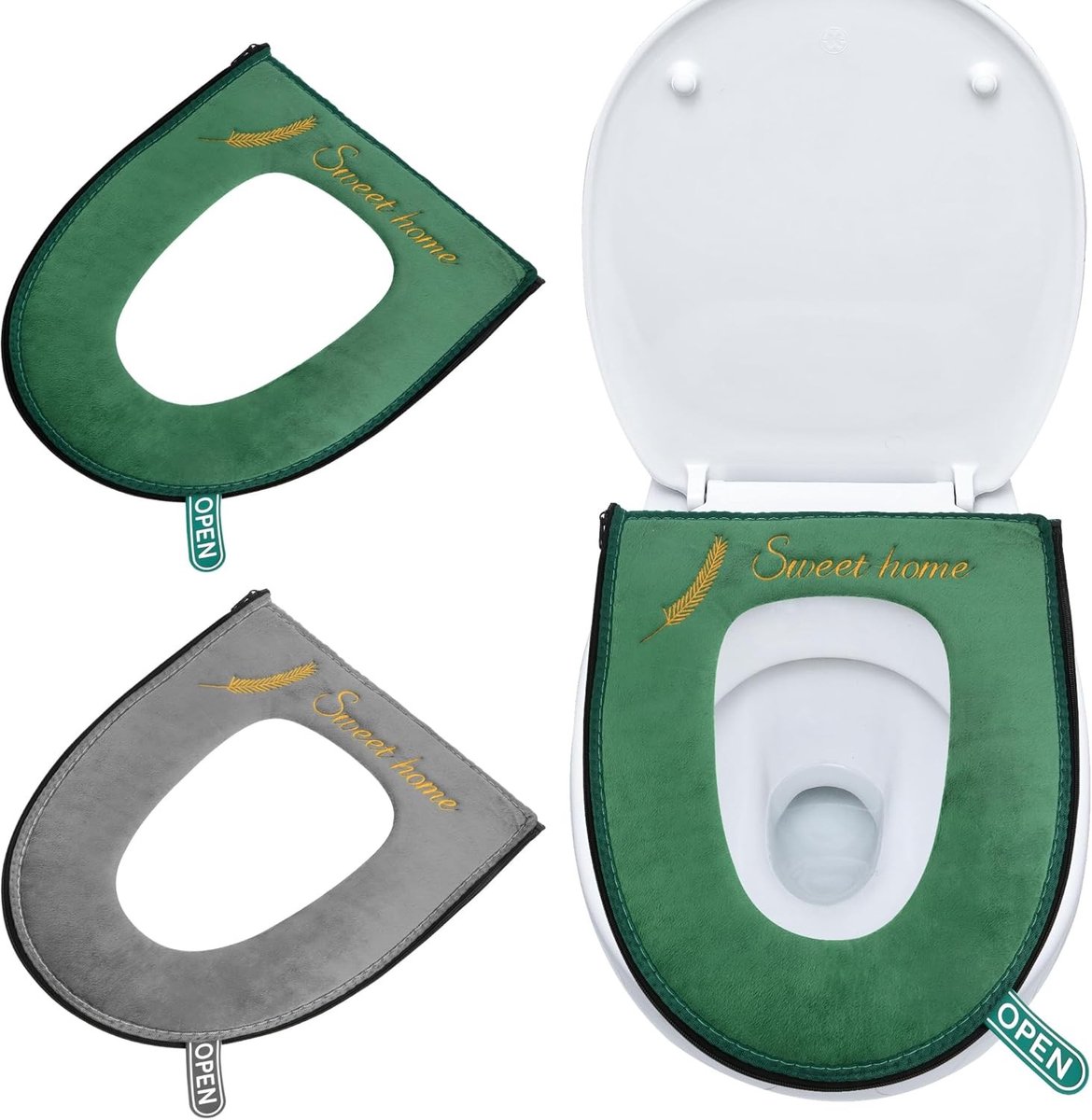 Warm Gewatteerd Toiletkussen met Ophanglus - Wasbaar, Zacht, Waterdicht en Antibacterieel voor Comfort en Hygiëne