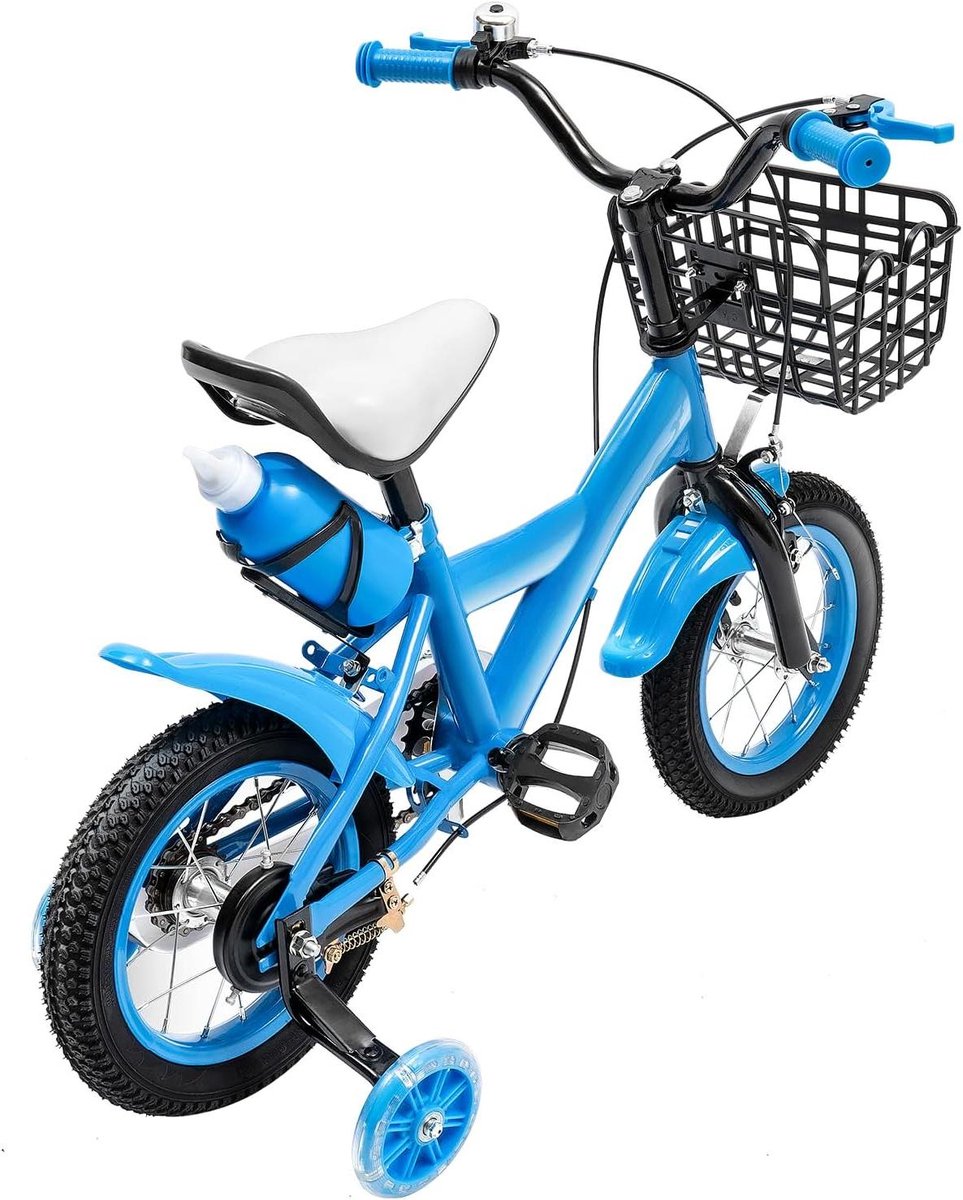 Kinderfiets Loopfiets Trainingsfiets Leren Fietsen Veiligheidsdriehoekige Structuur 12 inch Blauw