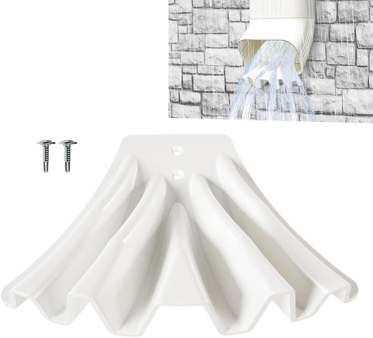 Regenpijp Verlengstuk - Dakgoot Omleider - Waterafvoer Tuin - Universele Pasvorm - 5.1x7.6 cm - Wit