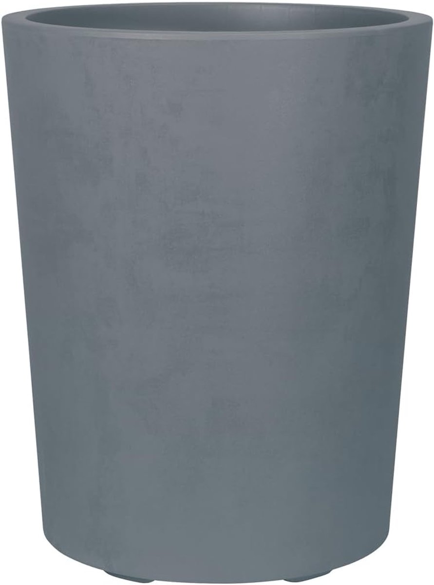 SnelShoppen - XL Plant Pot Plant Pot Millennium 48 Liter Volume, Dubbelwandig, Natuurlijke Steen Look, Robuust, Makkelijk Schoon Te Maken, Grijs, 43x5