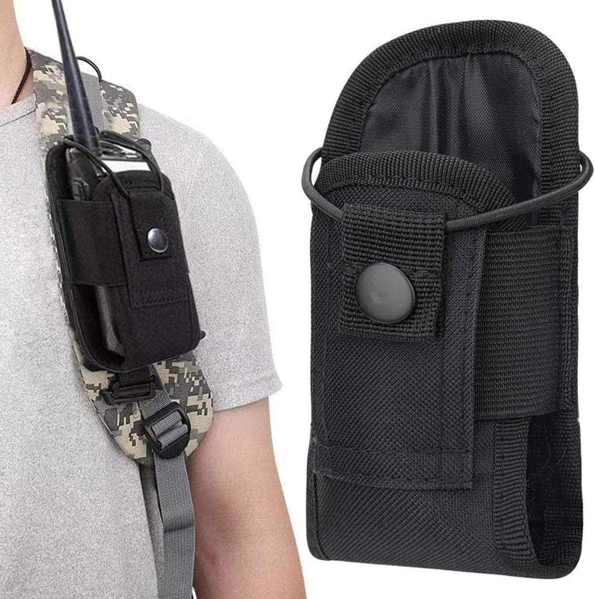 tas voor walkietalkie met radio-houder, riemhouder en tas voor