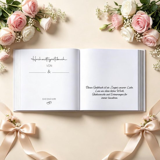 Gastenboek bruiloft set met pennen, stickers en tas - wilde bloemen — afbeelding 3