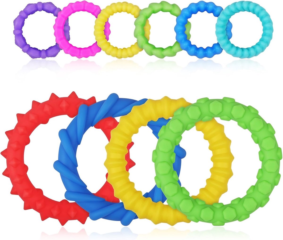 Anti-stress-armbanden, 10 sensorisch speelgoed, rekbaar, sensorisch speelgoed voor kinderen, sensorische armband van siliconen ter verlichting van stress en angst
