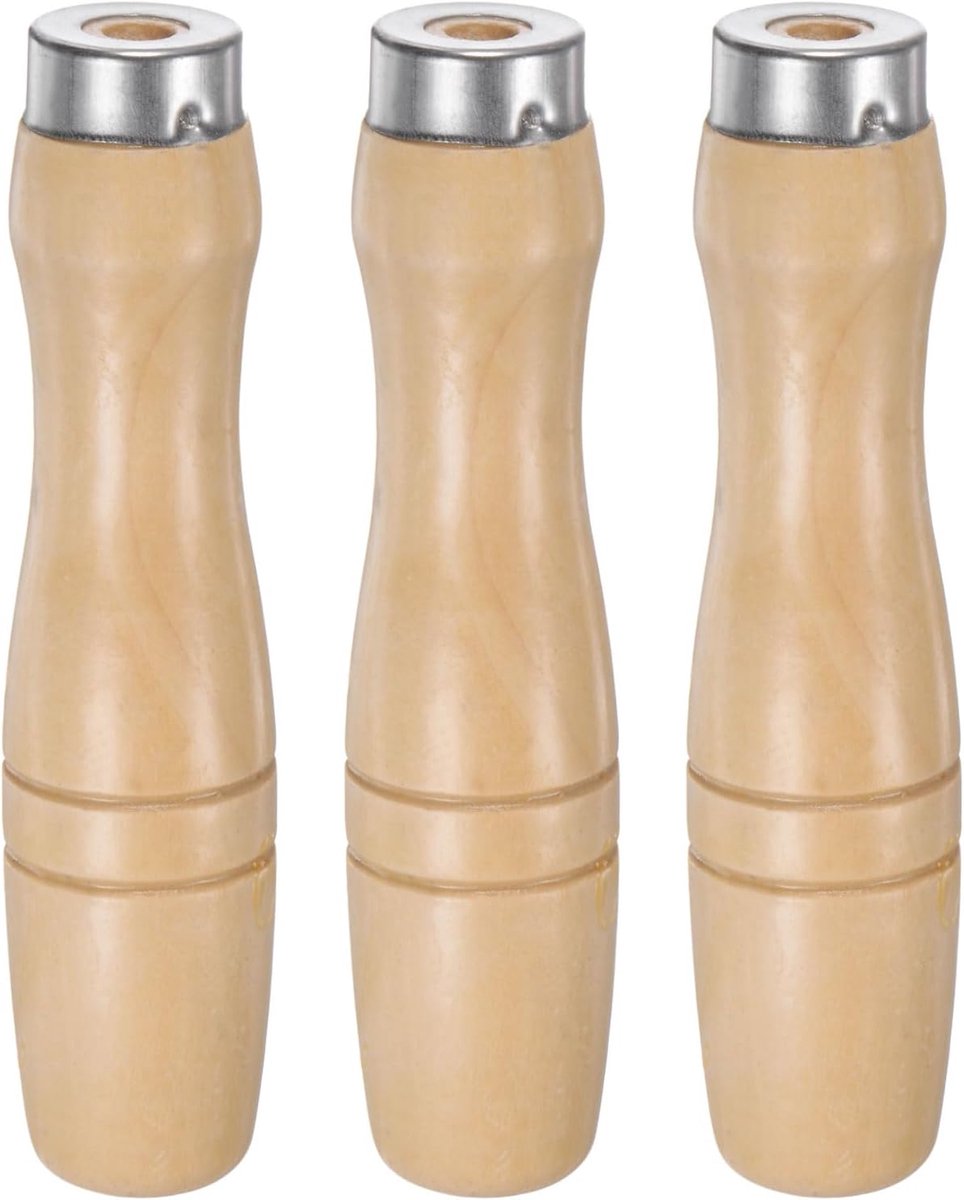 Handvat voor houten vijlen, 3 stuks, ergonomische handgrepen, rond