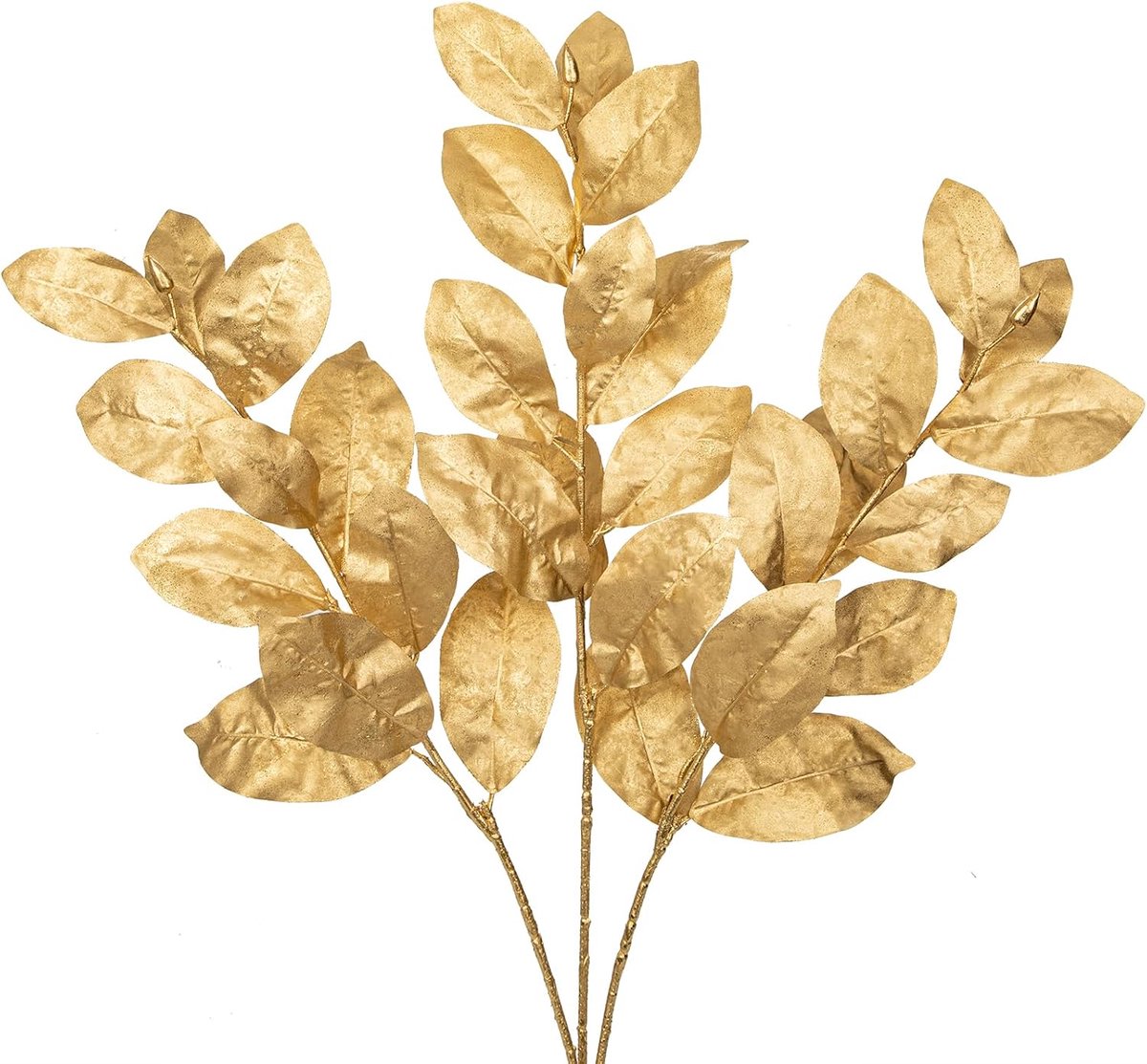 Set van 3 kunstmatige magnolia-bladeren, kunstplanten