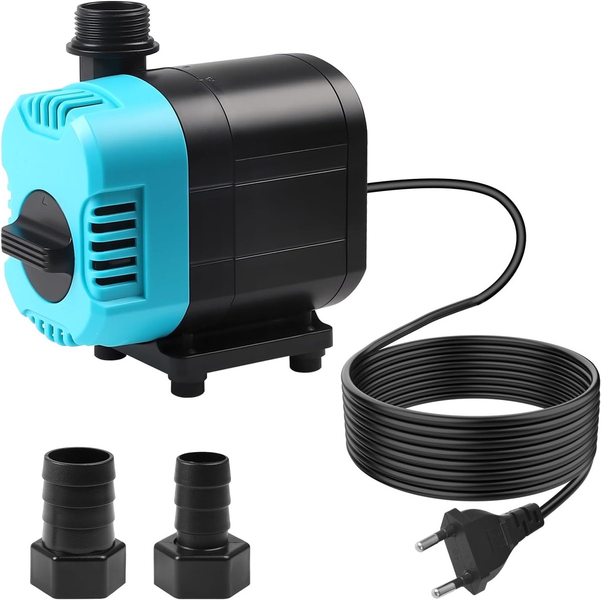 Aquariumpomp (2500 l/u, 40 W), vijverpomp maximale opvoerhoogte: 2,4 m, dompelpomp waterpomp klein met 2 m kabel, 2 sproeiers, aquariumpomp klein voor vijver, standbeelden, hydrocultuur