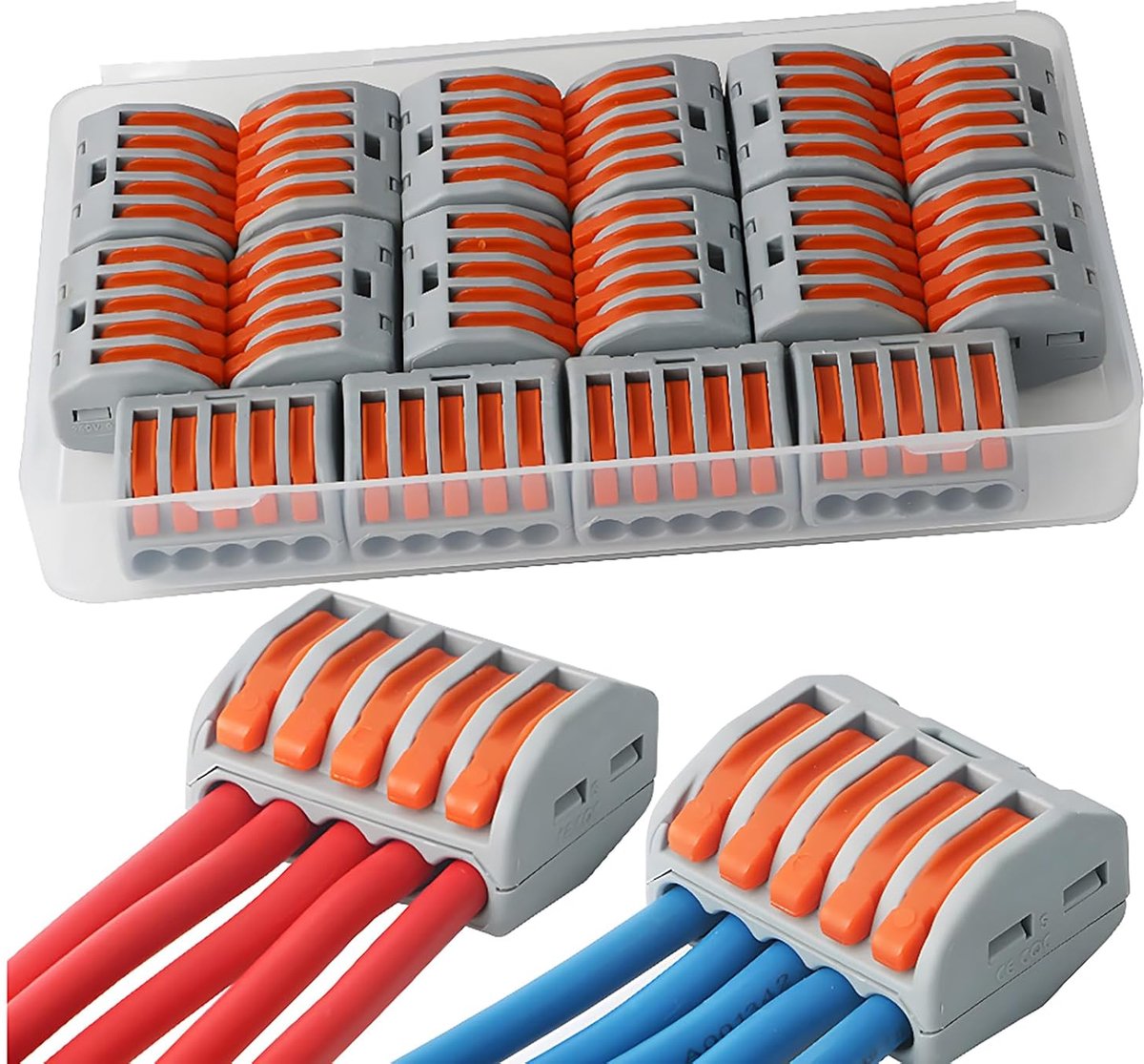 222-415 Hendel-moerverbindingsstuk, 16 stuks compacte draadverbindingsstukken