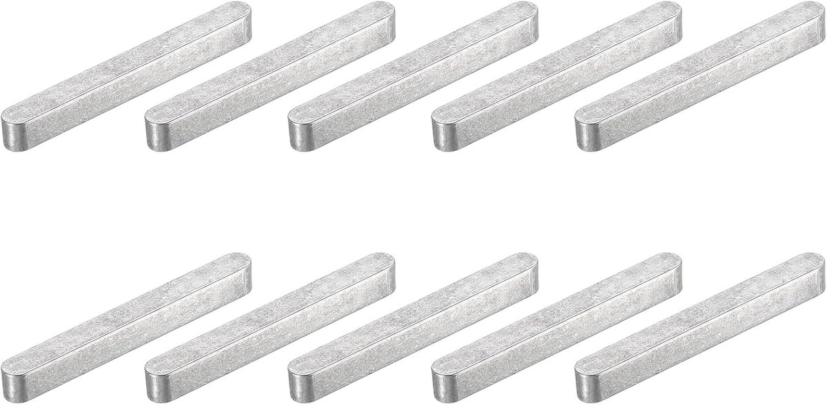 10 stuks veersleutels met rond uiteinde, 5 x 5 x 45 mm, roestvrij