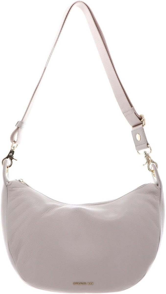 MANDARINA DUCK Leren schoudertas Mellow Leather Hobo Bag Cocoon Lichtgrijs