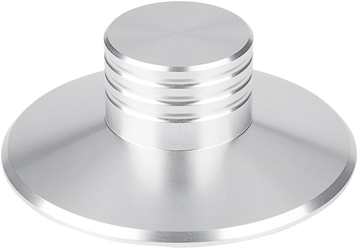 Weight Stabilizer, VBESTLIFE Draaitafel Record Clamp Disc Stabilizer Aluminium Vibratie Reducer voor LP Record Weight Player (Zilver)