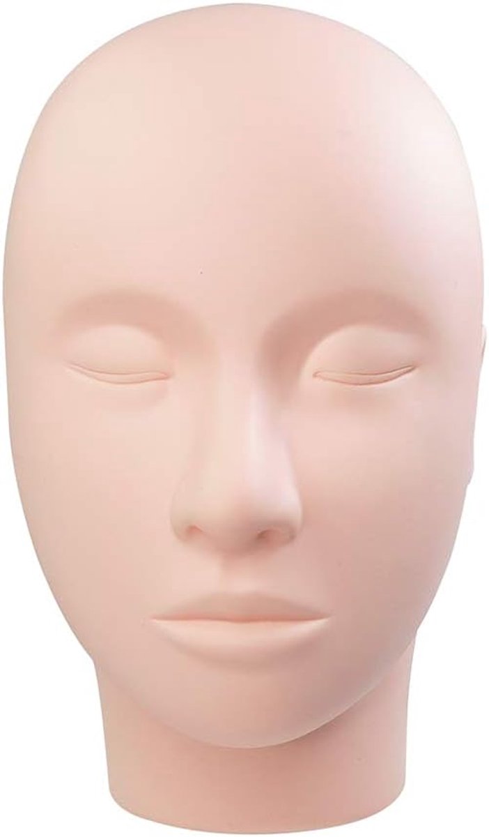 Lash Mannequin Head, Oefentrainingshoofd voor make-up en wimperverlenging, cosmetologie gezichtshoofd, zacht aanvoelend rubber, gemakkelijk schoon te maken door etherische olie voor