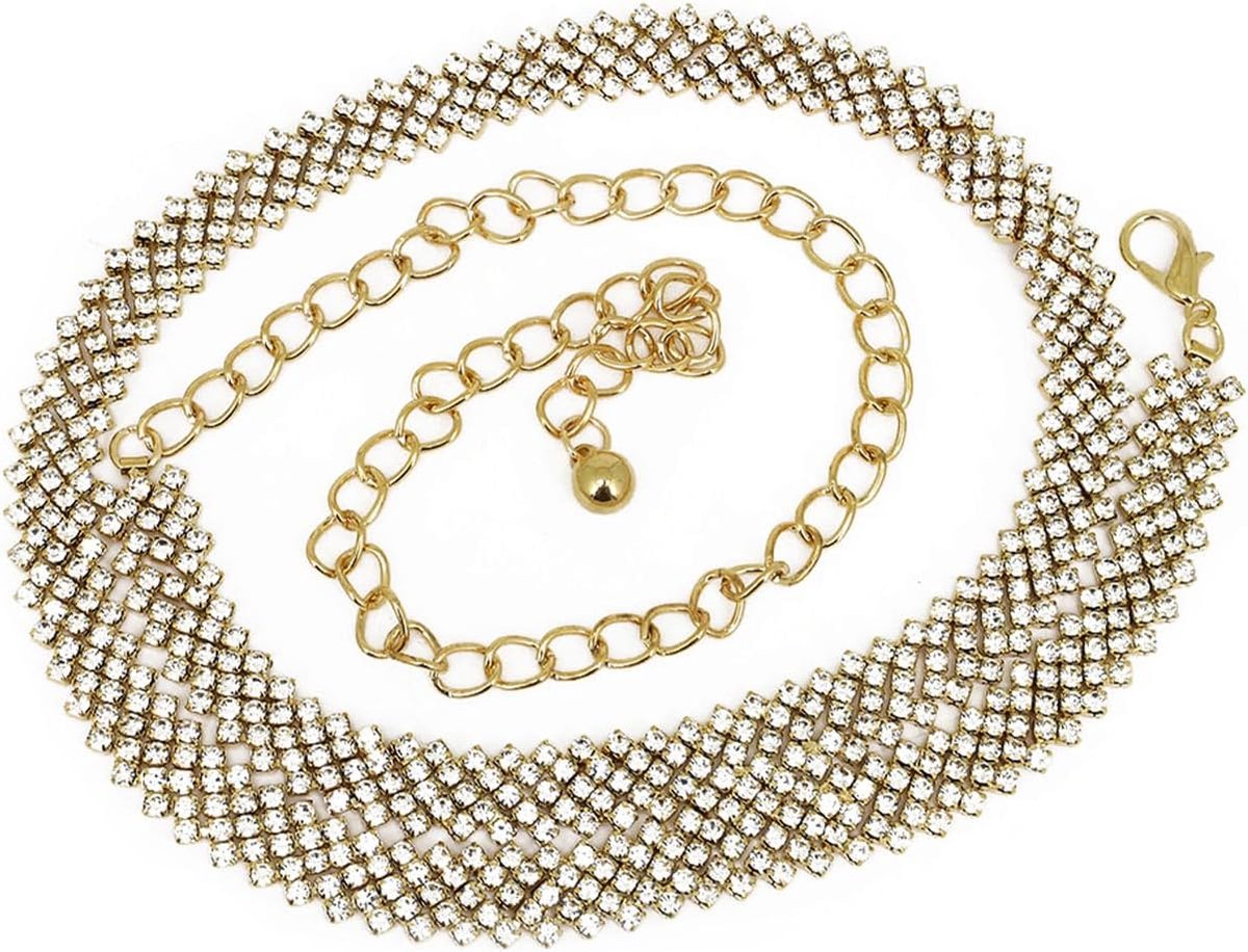Helena Smalle riem met strass elegante damessieraad Ci025