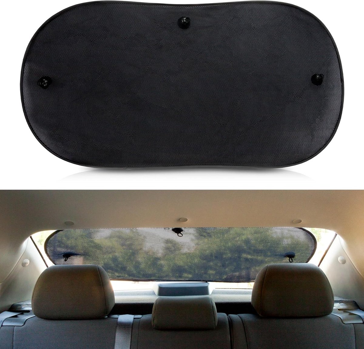 Achterzonwering 100 x 50 cm - Drielaags - Microgeperforeerd - Beschermt interieur tegen zonnestralen - SnelShoppen