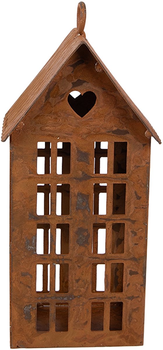 Clayre & Eef Decoratie Beeld Huis 7x8x15 cm Bruin Metaal