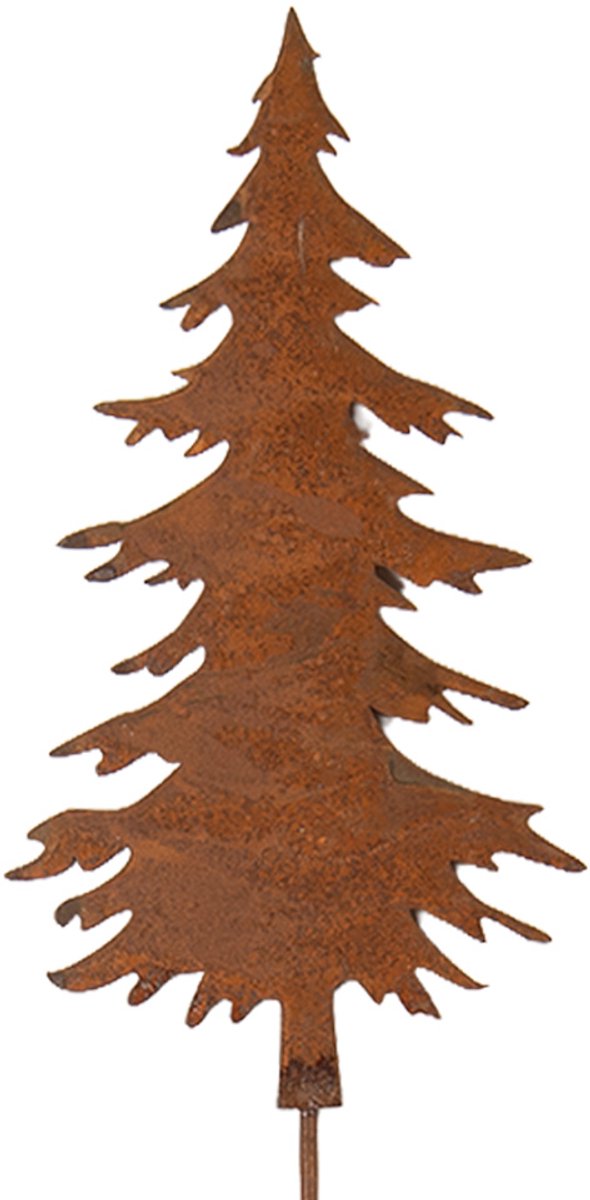 Clayre & Eef Tuinsteker Kerstboom 11x1x52 cm Bruin Metaal