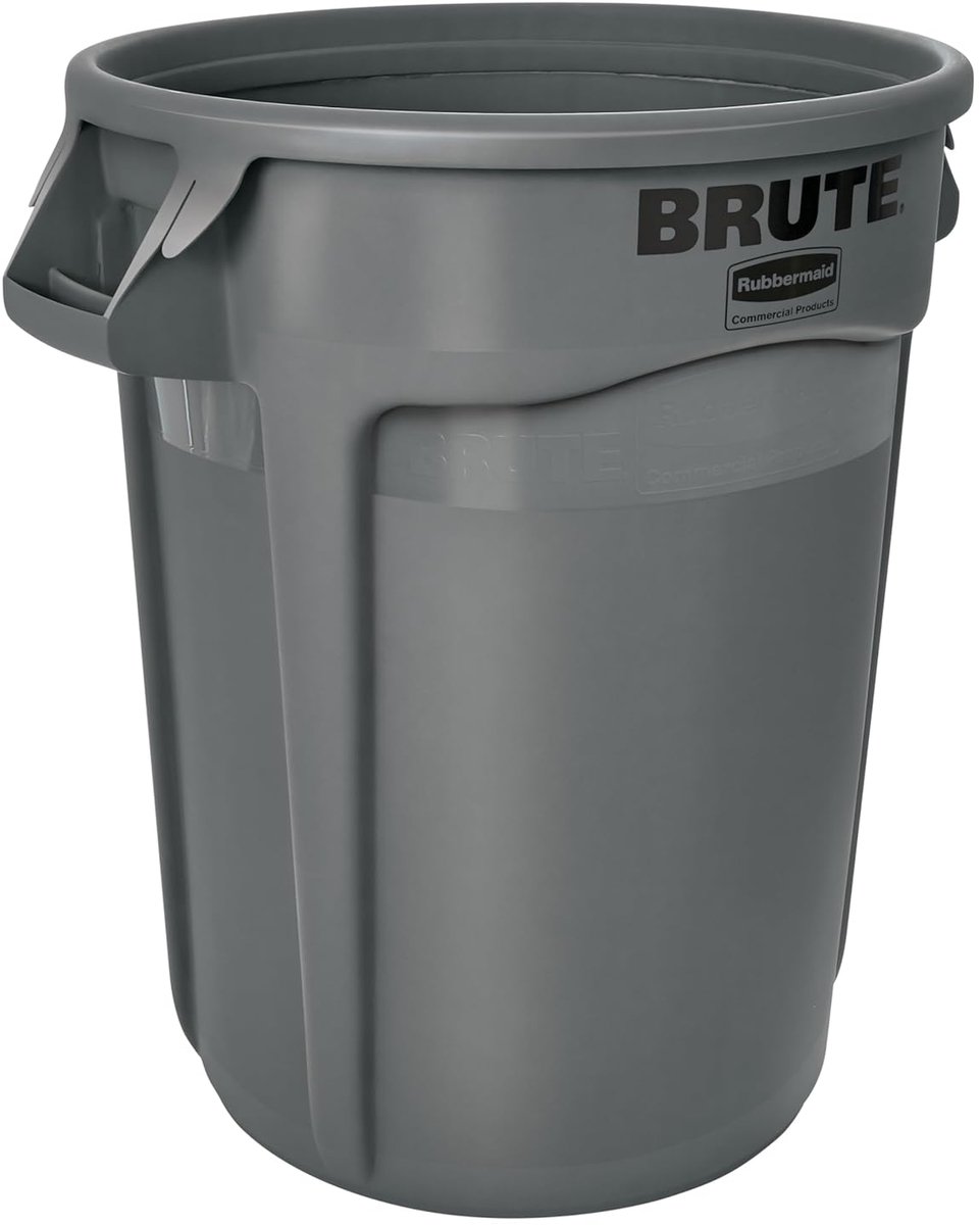SnelShoppen - Grote Rubber Container 121,1 Liter - Grijze Kunststof Afvalbak met Ventilatiekanalen voor Eenvoudig Gebruik - Ideaal voor Tuin, Camping