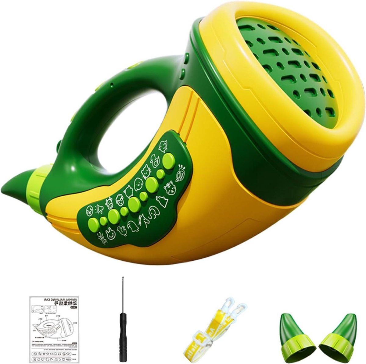 Kindertrompet Speelgoed - Dierenrufer Fluitje - Mondspieren Ontwikkelen - Realistische Dierengeluiden - 19.2 x 13.5 x 9.6 cm - Groen