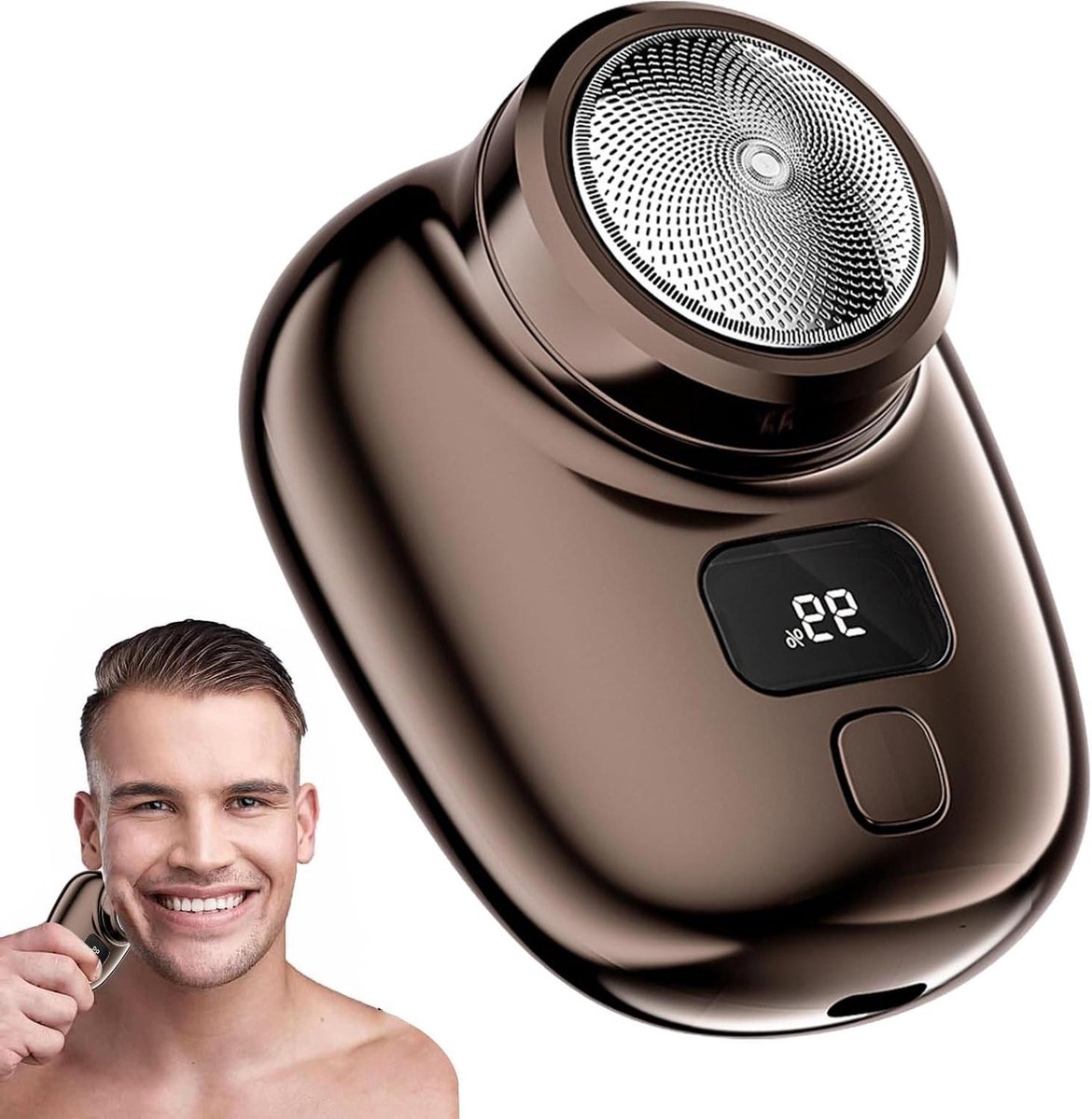 Elektrisch Scheerapparaat - Gezichts trimmer - Snelle Ontharing - Compact Draagbaar - 4x8x6cm - Bruin