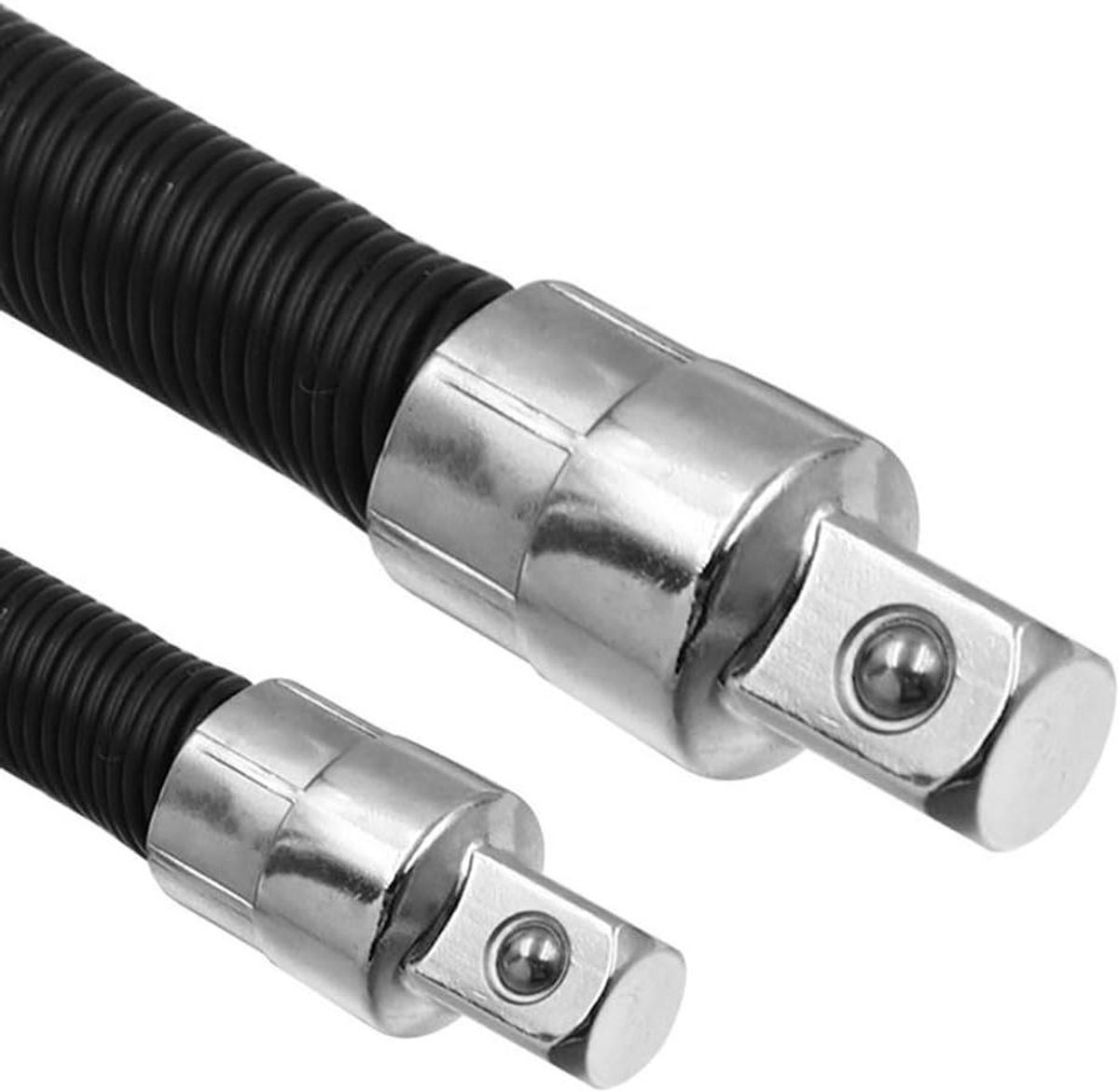 Verlengstuk Ratelsleutel - Flexibele Socket Adapter - Krappe Ruimtes Bereiken - 360 Graden Rotatie - 1/4" en 1/2" - Zwart