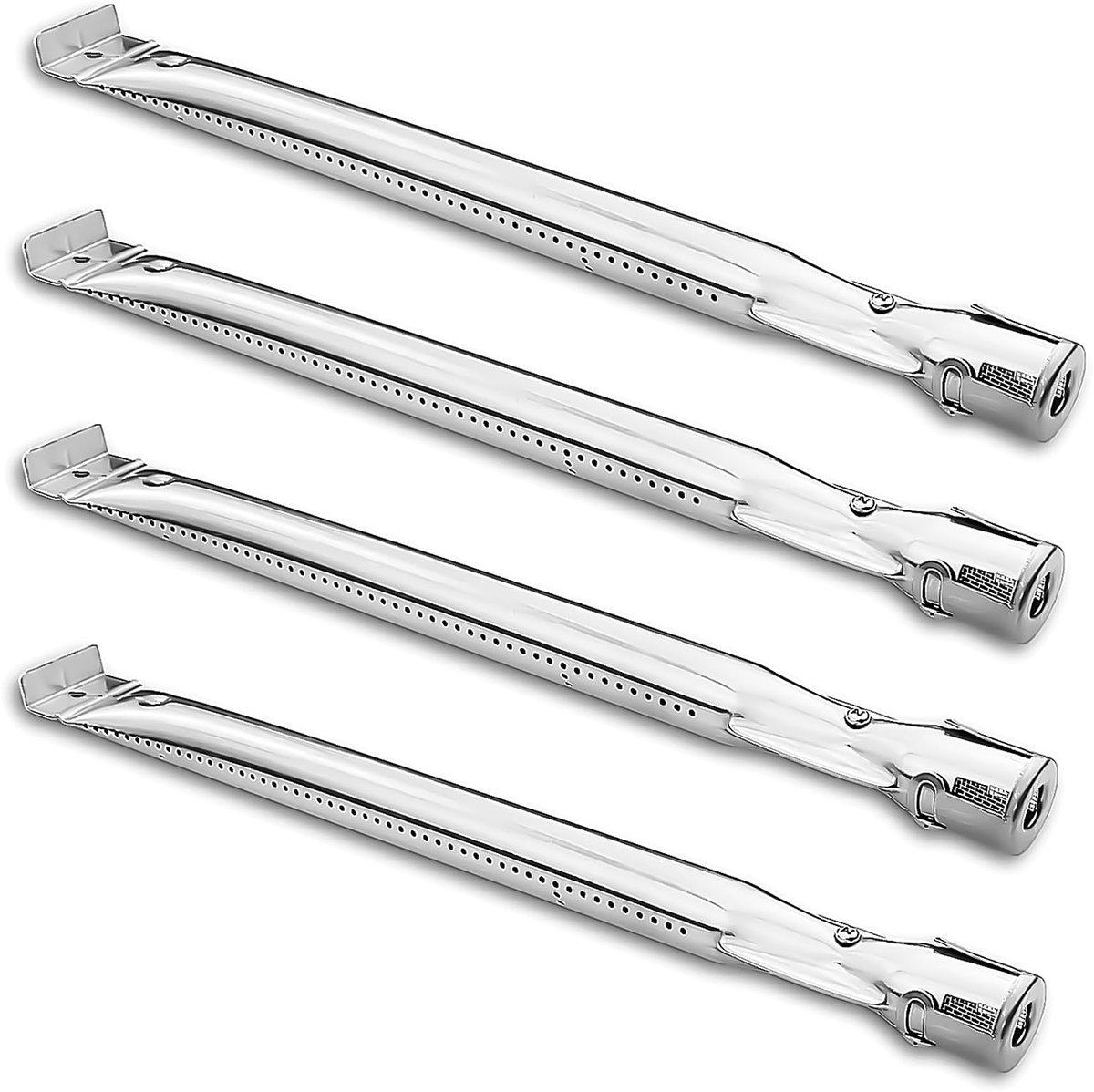 SnelShoppen - 4-pack roestvrijstalen vervangende branders voor gasbarbecues, 38,4 cm, geschikt voor Siesta, Grill Chef, Kenmore, K Mart, Lowes, ideaal