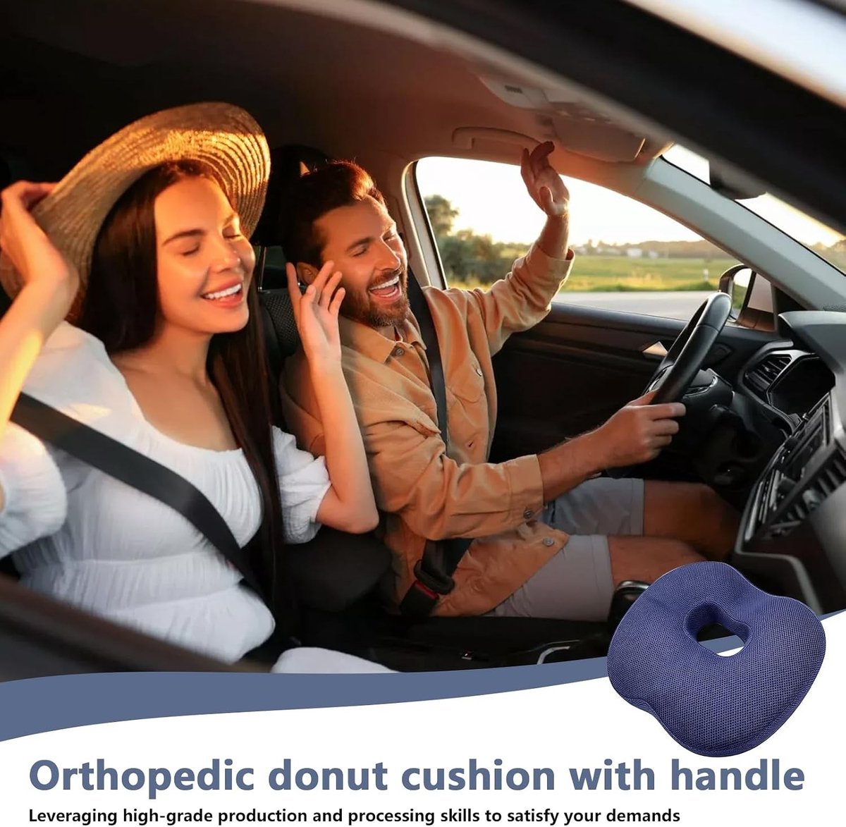 Orthopedisch Zitkussen voor Bureaustoel en Rolstoel, Ergonomisch Ontlastend Kussen tegen Aambeien en Stuitpijn, Comfortabel en Ondersteunend voor Thuis en Kantoor