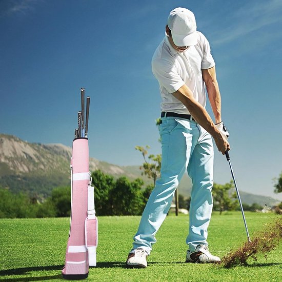 Kinder Golftas - Junior Golftas - Golf Leren - Lichtgewicht Ontwerp - 83 x 18 x 15 cm - Rozerood — afbeelding 2