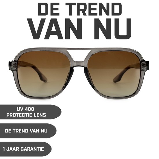 DUTCH'D® - Zonnebril - Heren & Dames - Polarized - Grijs Transparant - Sterk Montuur - Met Case - Gepolariseerd - Auto bril - UV 3 Bescherming van DUTCH'D® — afbeelding 2