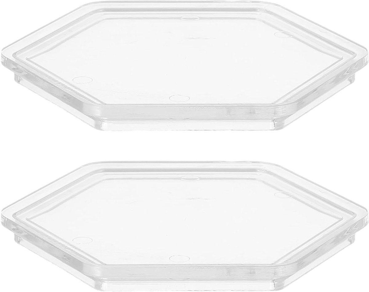 Deksel voor Sieradenpolijsttrommel - Polijstbeker Deksel - Sieraden Polijsten - Zeshoekige Pasvorm - 11.5 x 10.2 x 1 cm - Transparant