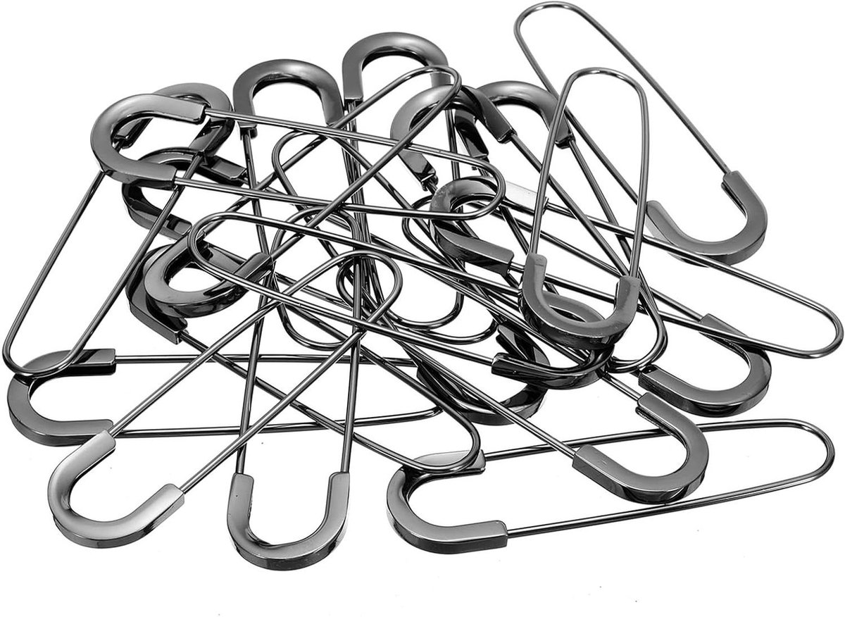 Veiligheidsspelden - Klemmen Clips - Hobby & Knutselen - Met Veilige Sluiting - 8 cm - Zwart