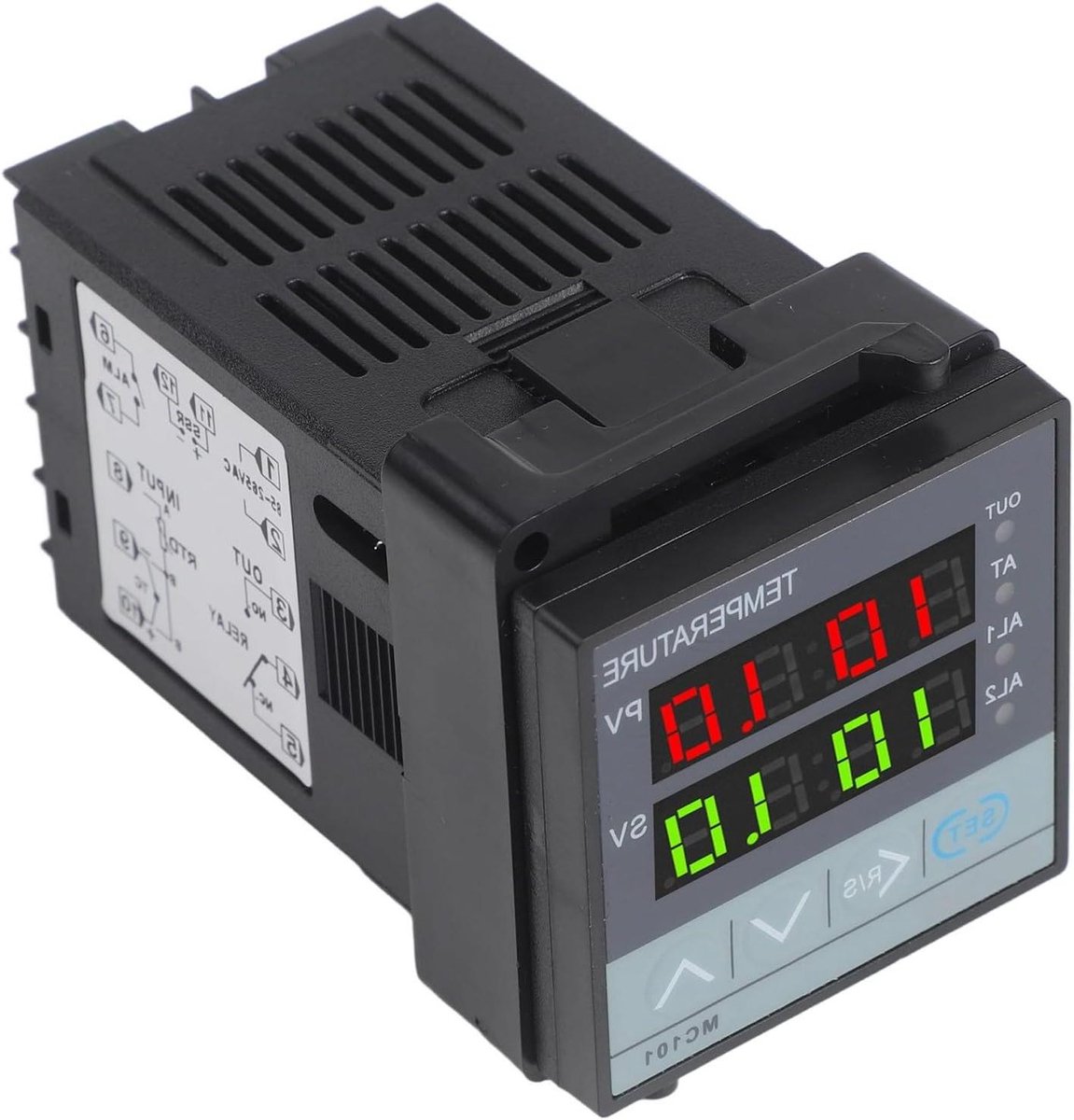 Digitale Thermostaat - Temperatuurregelaar Controller - Verwarming Koelcontrole - Thermokoppelingang - 48x48mm tot 96x96mm - Grijs