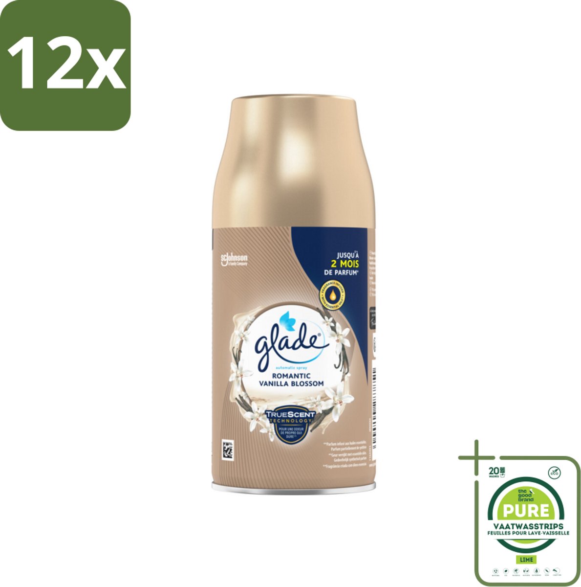 Glade - Automatische Spray - Romantic Vanillebloesem - 269 ml - Voordeelverpakking - 12 stuks - Geur - Vanille
