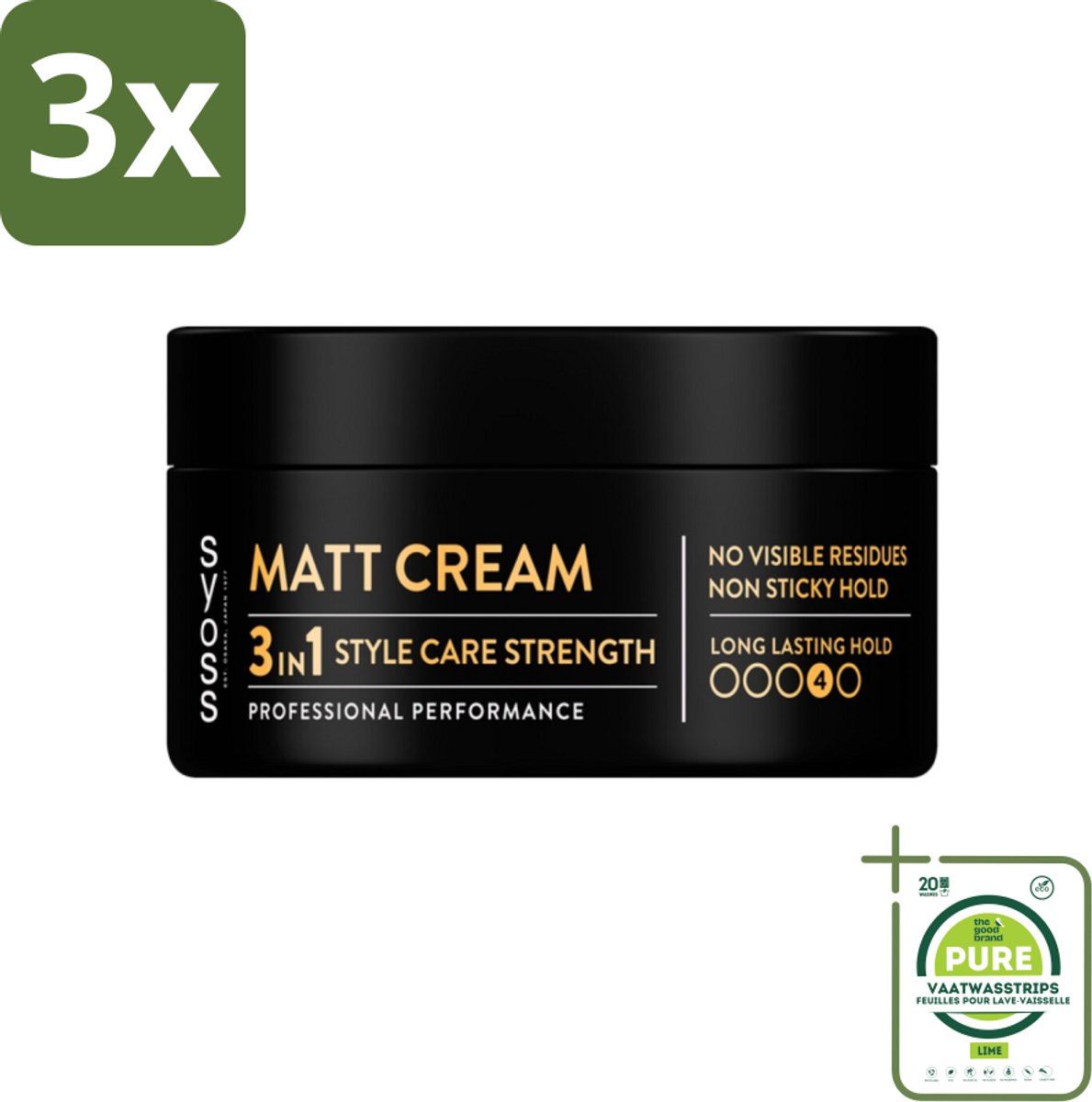 3 x SYOSS - Matt Finish Paste 100 ml - Haarpaste - Matterende Afwerking - 100ml - Grootverpakking - Haarpasta - Matte Finish - Stylingproduct - Haarverzorging - Haarpasta Mannen