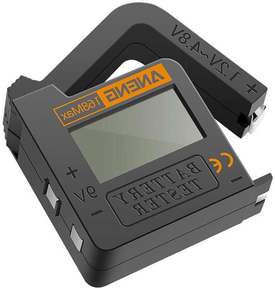 Batterij Tester - Capaciteit Analyzer - Batterijen Controleren - Digitaal Display - 50 x 50 x 20 mm - Zwart
