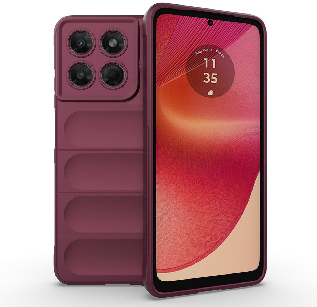 MobyDefend Hoesje - Geschikt voor Motorola Moto G37 / G47 - TPU Gripcase - Donkerpaars