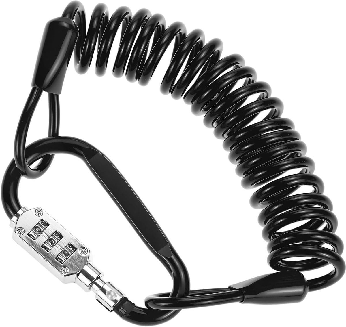 Kabelslot 150cm - robuust spiraalslot - 3-cijferige code - veilig meerdere items - ShopVlot