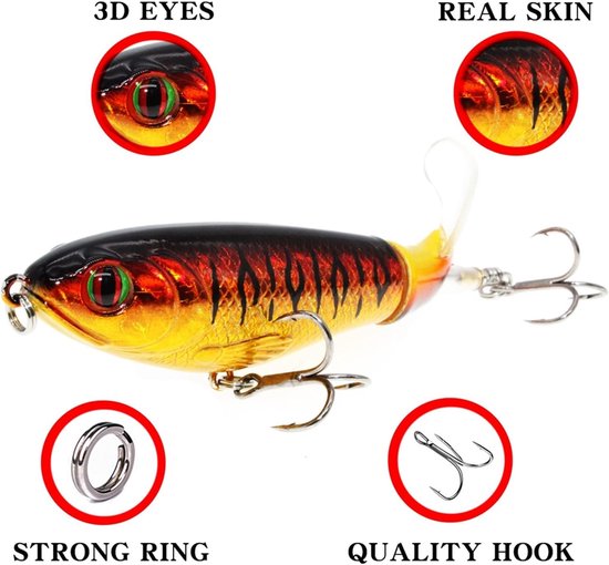 Vissen Lure - Kunst Aas - Bovenwater Vissen - Zachte Roterende Staart - 10 cm - NO1 van VISSEN — afbeelding 3
