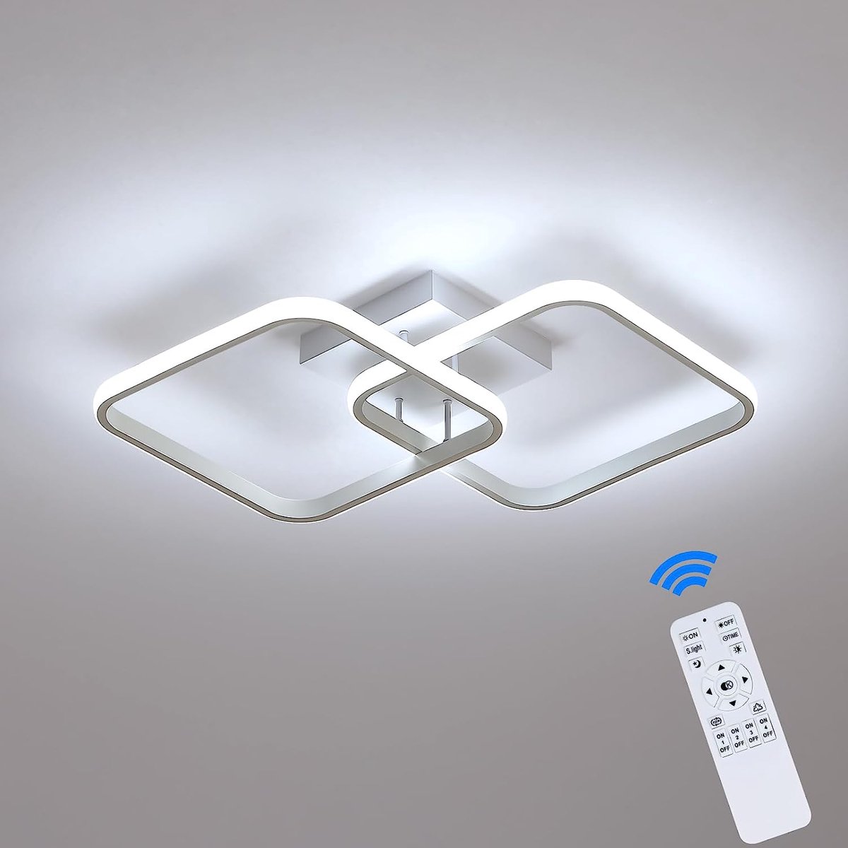 Riserva LED Plafondlamp Wit - 50W - Dimbaar 3000-6500K - Met Afstandsbediening - Moderne Vierkante Plafondlamp voor Woonkamer en Slaapkamer